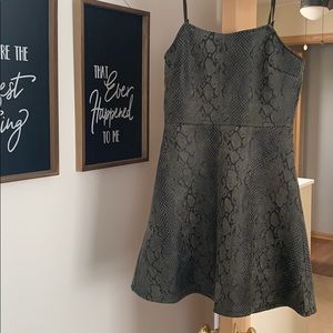 Olive Green Snake Skin Dress